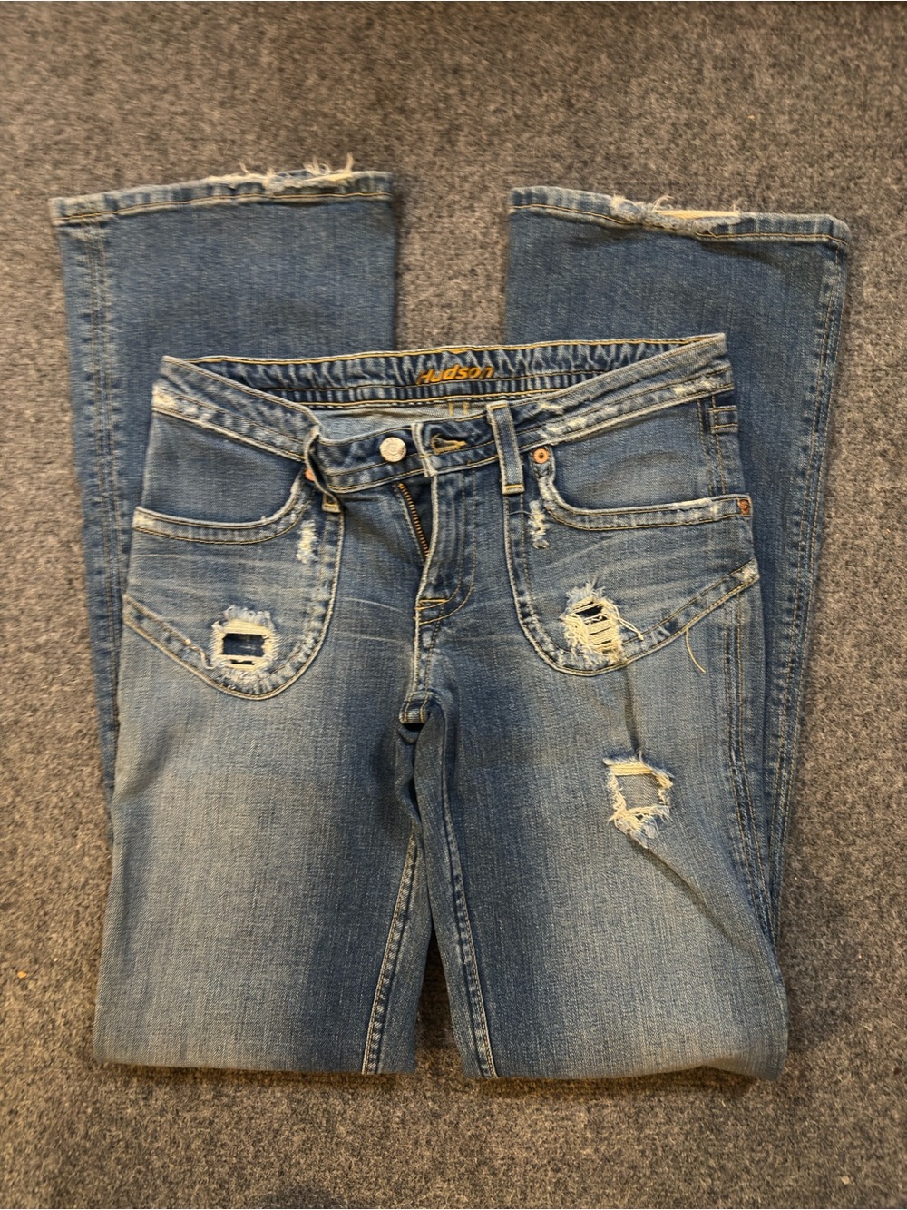 Hudson Distressed Bootcut Jeans Size 28